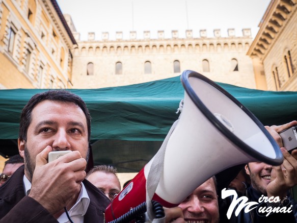 Matteo Salvini comizio MPS